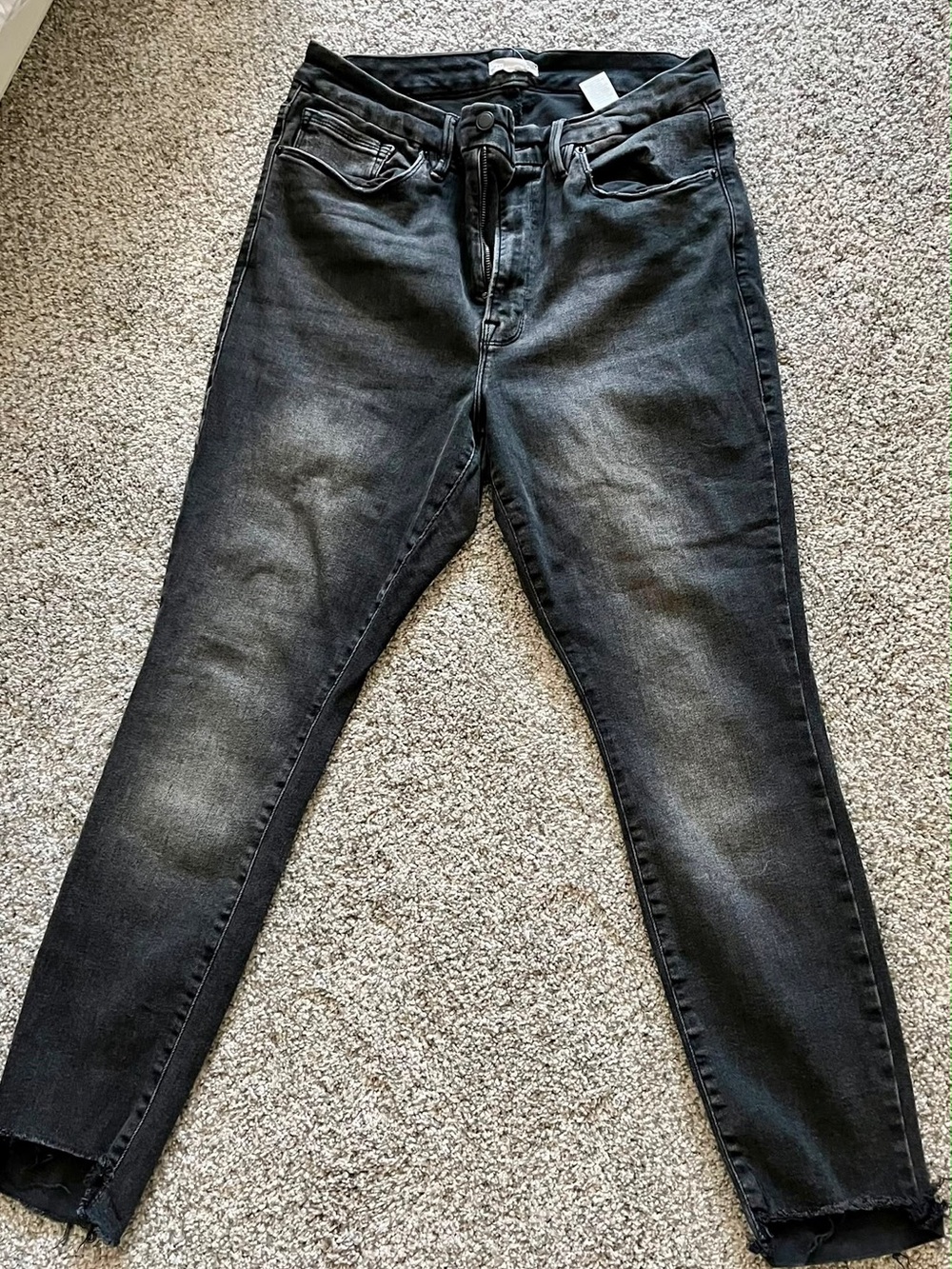 Good American Black Washed Skinny Jeans